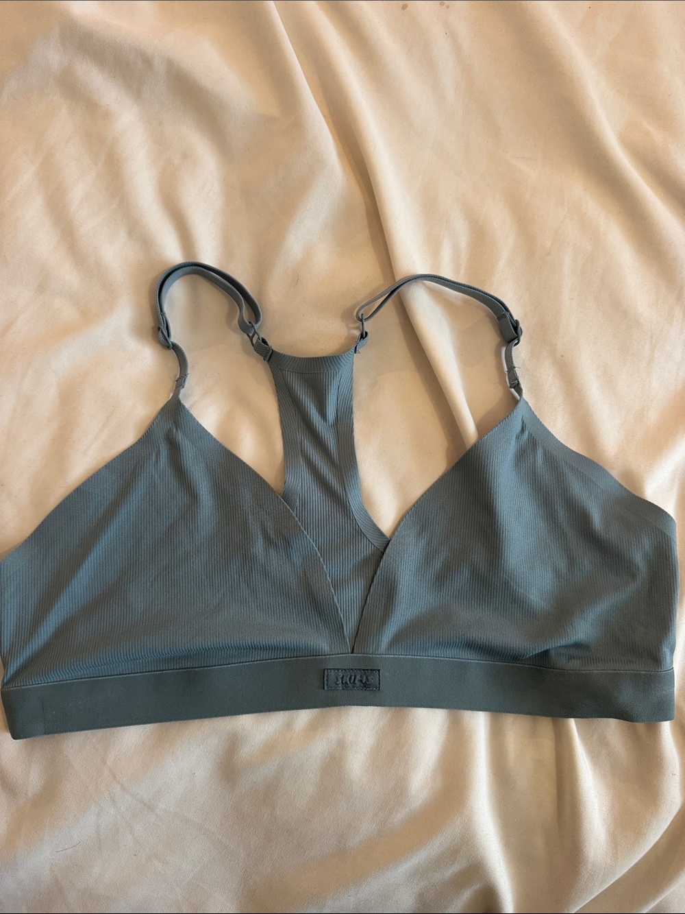 SKIMS Wireless Racerback Bralette in Slate Blue
